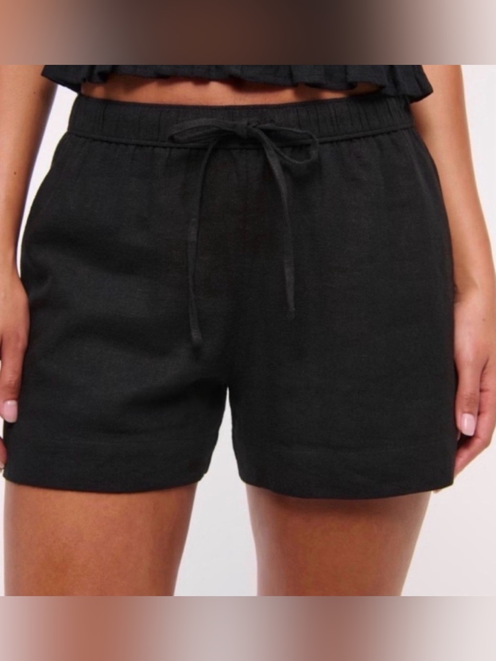 Abercrombie & Fitch Black Drawstring Casual Shorts